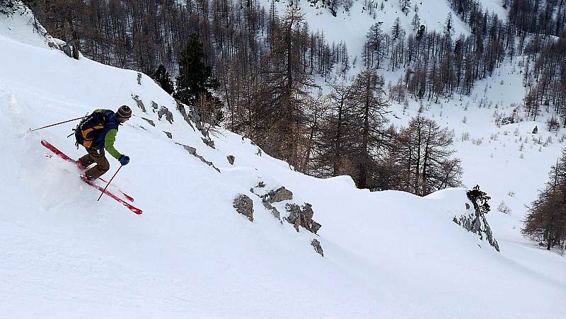 Plaisir d'une 2ème descente : pente NW de la Crête de la Plate