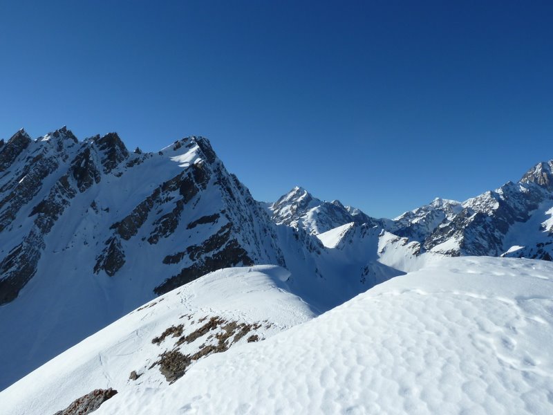 Mt Belleface : Sommet de l'autre couloir parcouru hier