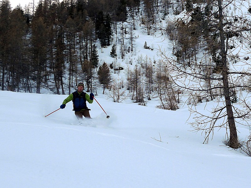 Jusqu'en bas de la face : où une poudre excellente nous attendait !