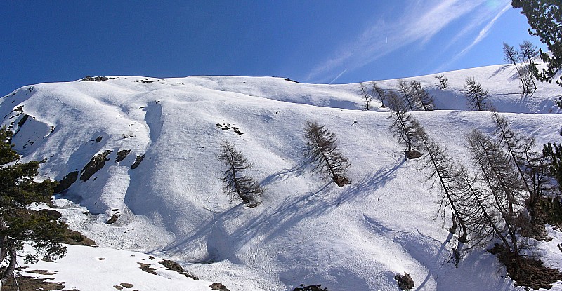 Itinéraire de descente : la pente skiée