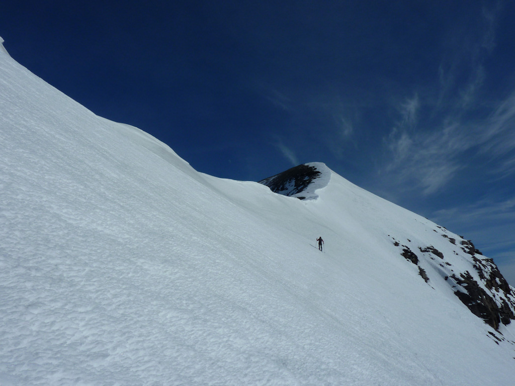 Col du Vallonbrun (3272 m) : David dans les derniers mètres sous le col.