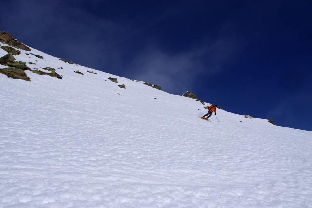 Salto en transfo : Avec le retour du soleil, c'est mieux. Neige en cours de dégel superficiel, avec les premiers ensoleilements de 13h30.