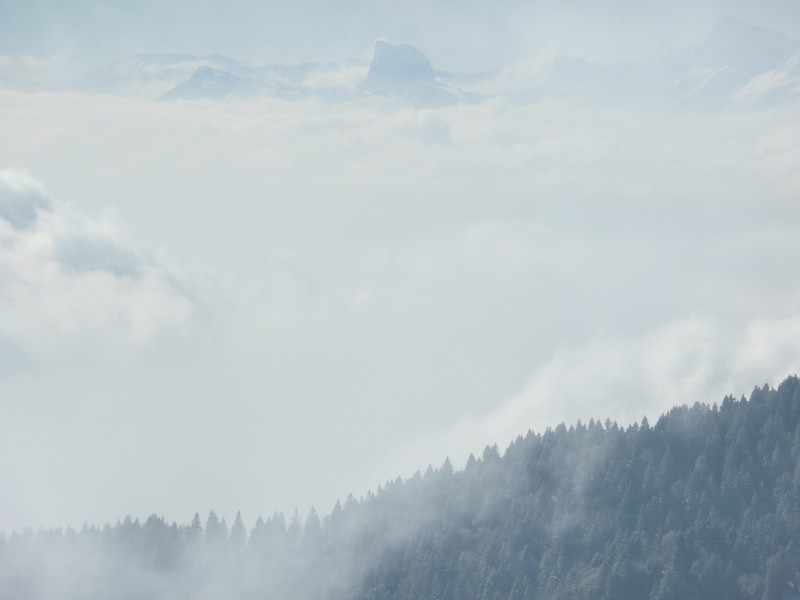 Une aiguille dans les nuages : le mont aiguille depuis le charmant som