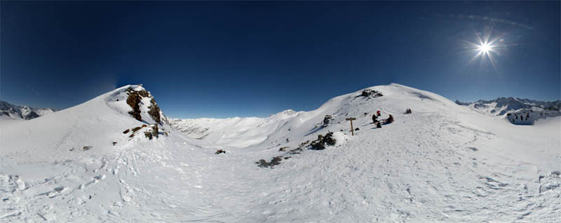 Panoramique au du Longet : Photographie panoramique à 360° du col du Longet par jour de grand beau temps