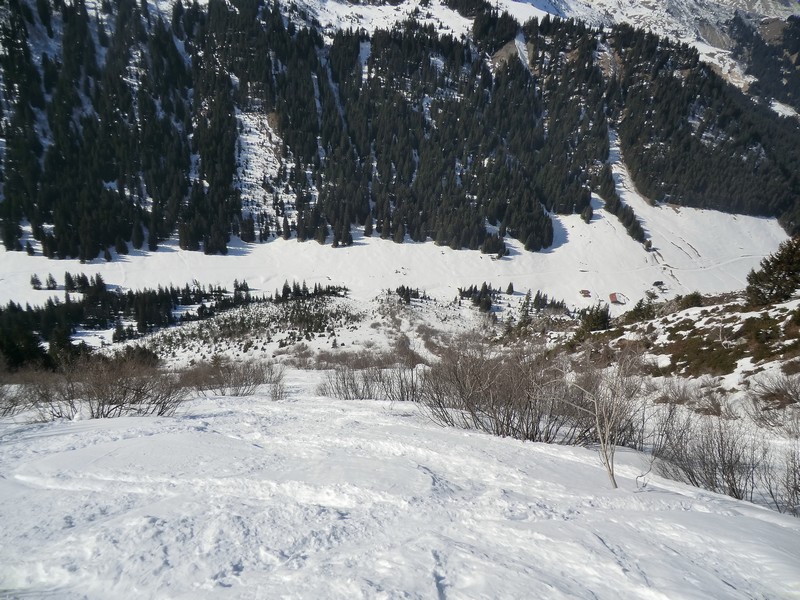 Dans la descente Face NW sur la Rollaz