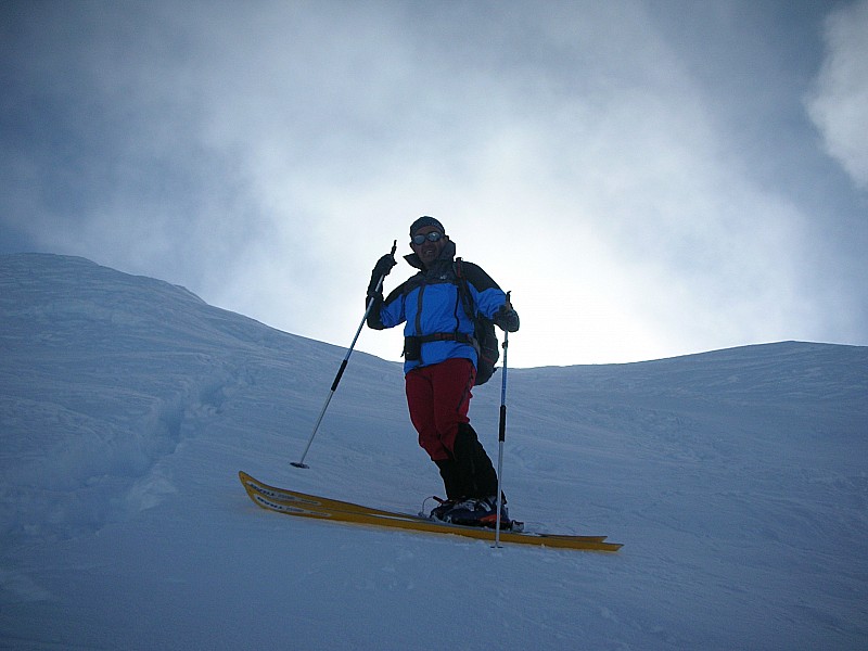 Pointe A. Favre : Gégé à la descente pour le glacier du Mort