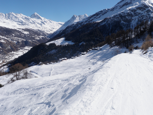 descente sur la piste : vers Lana