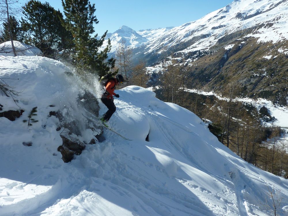 Eric : joli saut sur fond de Dent Parrachée