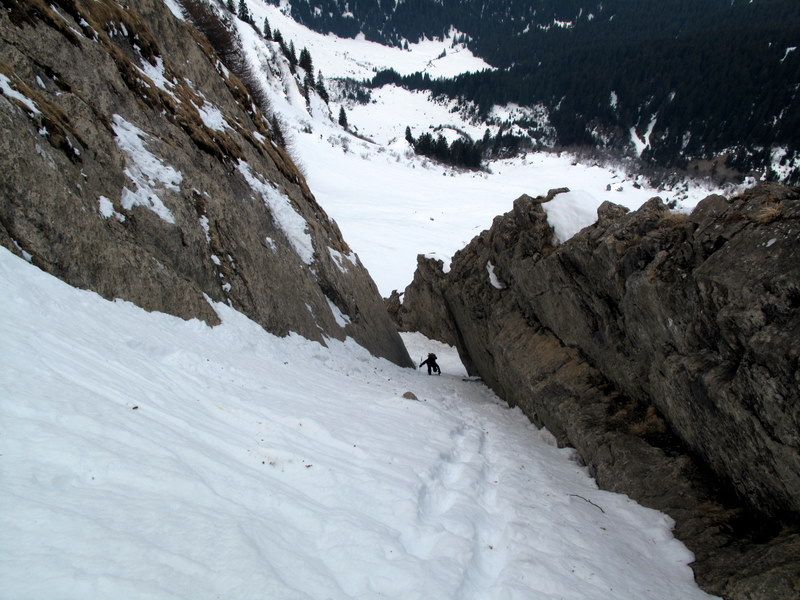 Couloir de la Virgule : La trace est faite.