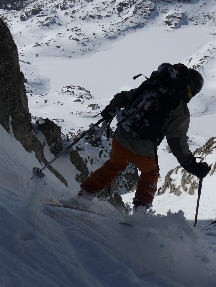 Couloir W de Travessani : Belle ambiance en haut du couloir...