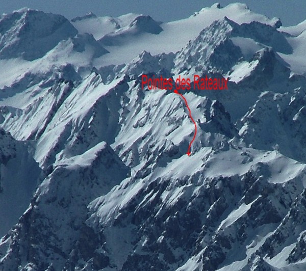 Le haut de l'itinéraire : Vu depuis les Encombres le 02/04/2006.