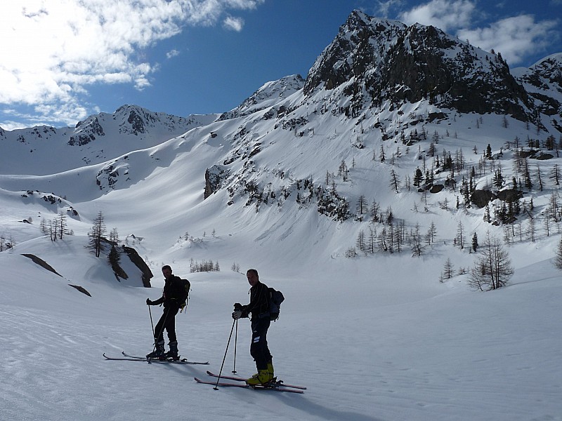 François et Jean-Christophe : devant le lac de Trécolpas.