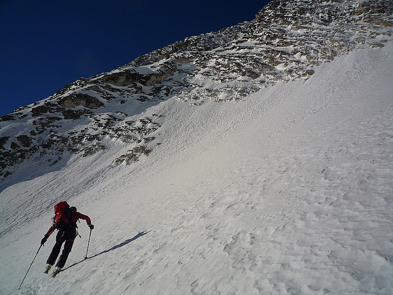 sous la partie mixte : on s'approche de la partie grimpe