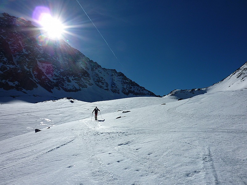glacier de Proz : En direction du Central. Au fond à droite, la partie inférieure d'Hannibal.