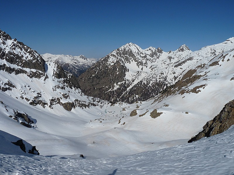 Au Pas des Ladres. : Le lac de Trécolpas,le Pélago et Baissette.