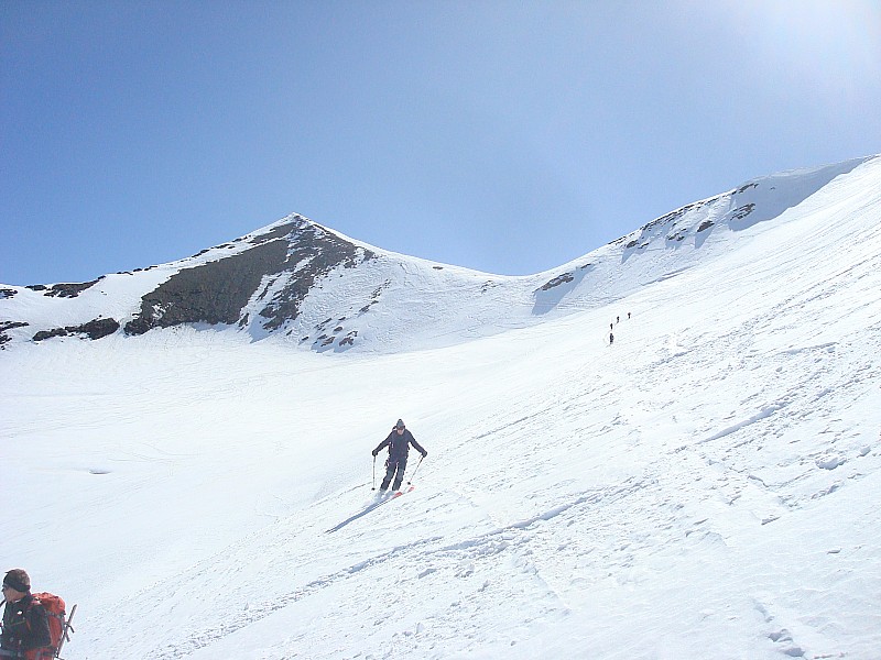 Ski sous L'aiguille Rousse : Grans ski sur le glacier des Sources de l' Isère sous la Grande Aiguille Rousse