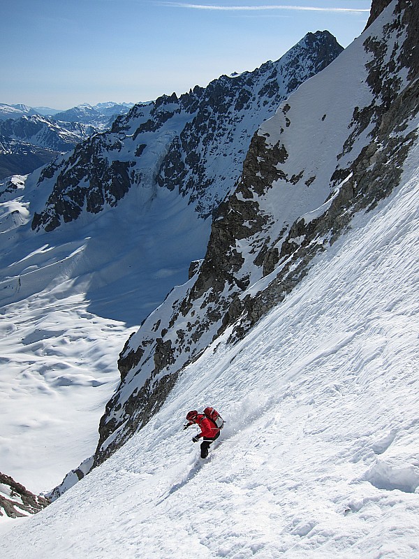 Brèche Cordier E : les contrepentes en vieille poudre