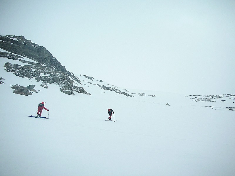 Passage de Rosoire : Accès au glacier du Rosoire: Cyrille et Gégé à la montée