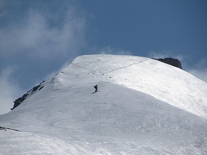 Cime de Pelousette : Jeff arrivant sur Pelousette
