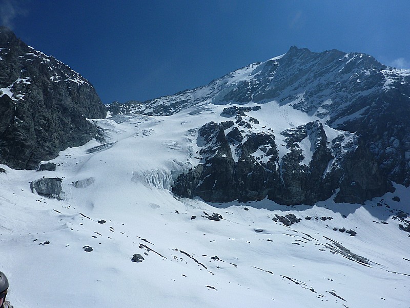 Glacier du Geay : Vu du bas, le maigre enneigement 2011