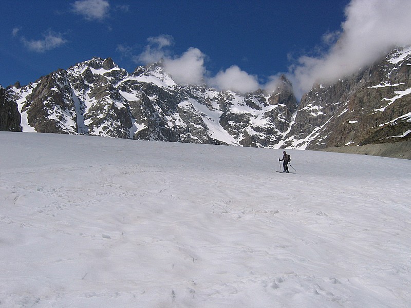 descente sur glacier noir : tranquille