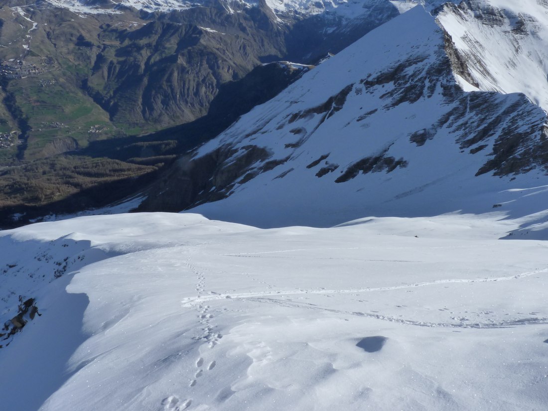 Pente de l'aiguille : depuis le sommet