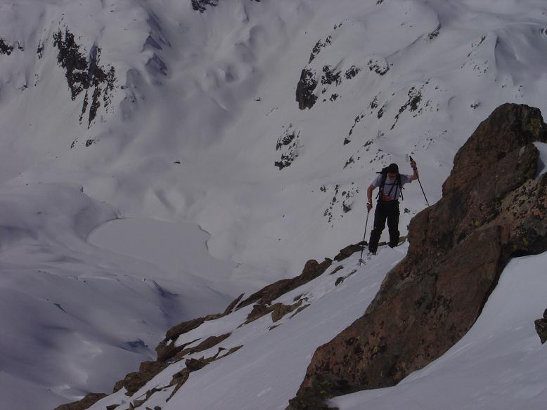 Rocher Blanc et lac des 7 laux : Conversion peu sous le Rocher Blanc avec en fond, les lacs des 7 laux