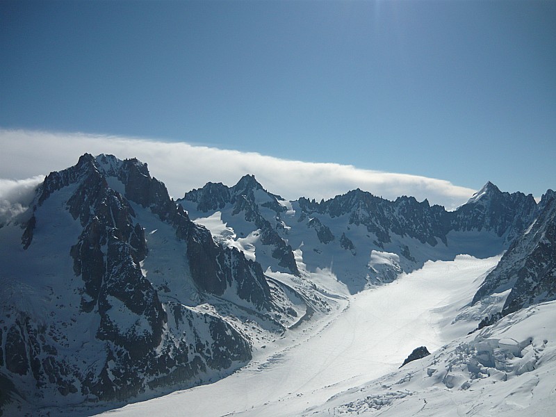 col du Tour Noir : Glacier d'Argentière et Mont Dolent au fond
