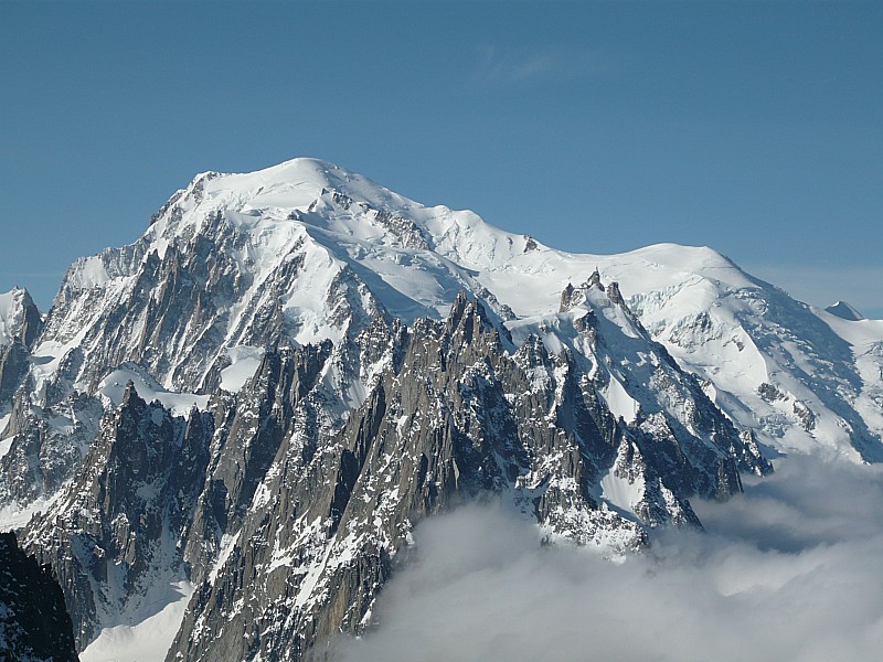 Col du Tour Noir : Mont Blanc vu des Grands Montets