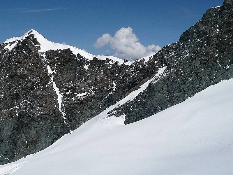 col des roches : versant descente sur le glacier du geay