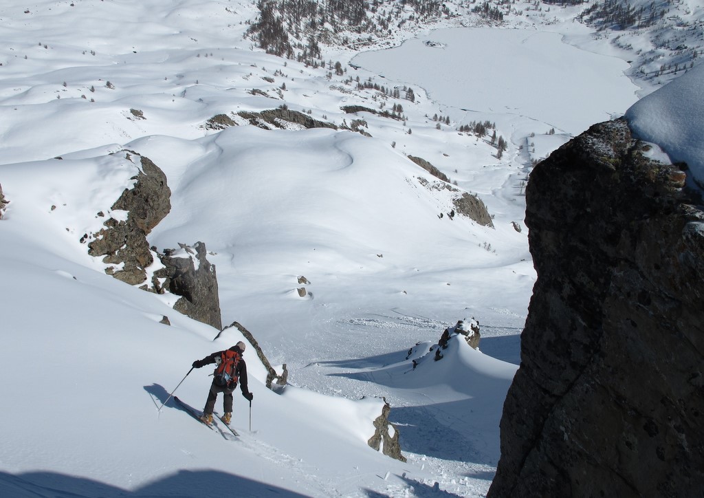 La Petite Tour du Lac : Départ dans la pente N