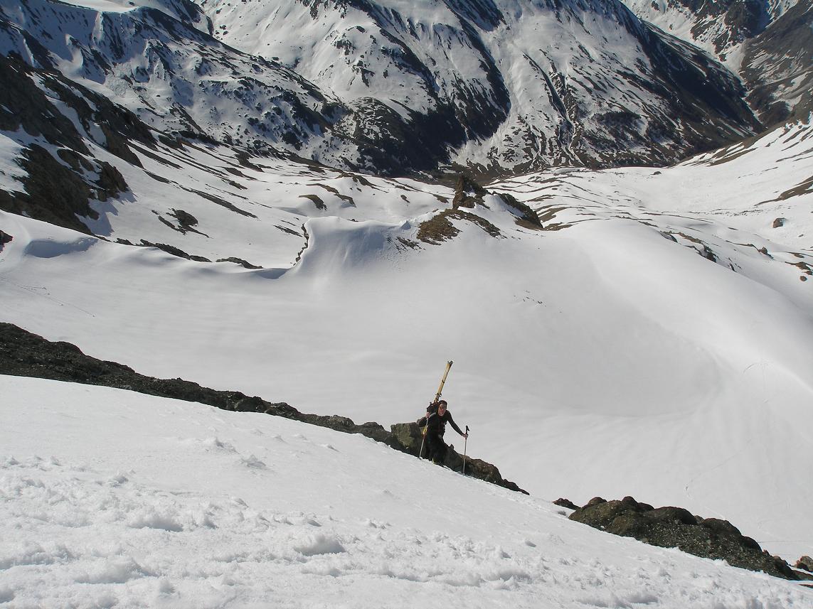 couloir S de roche noire : avec les traces de pat on monte sans crampons(merci)