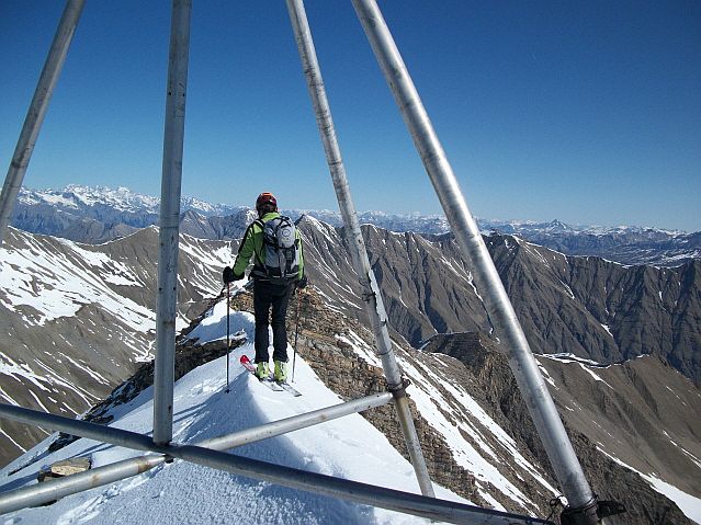 Départ à ski du sommet : départ vers face w