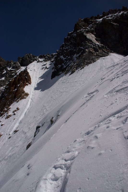 Descente : en rejoingnant l'arete