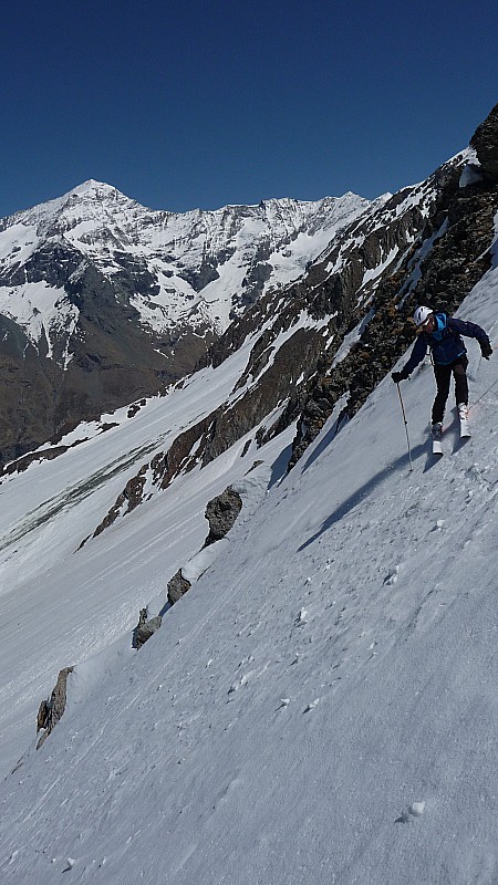 Bellecôte, Gros Glacier : Totoff devant le Mont Pourri