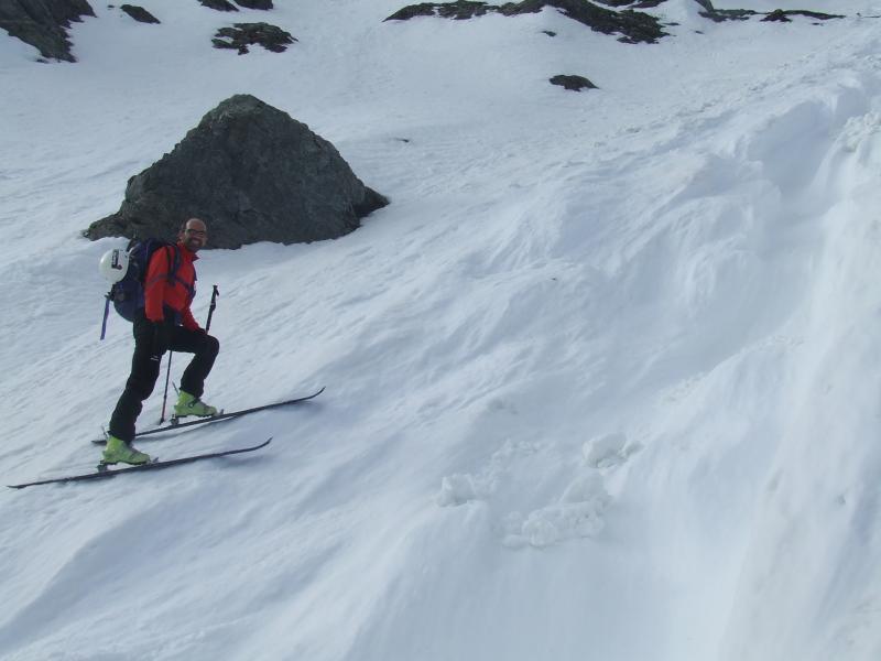 Col du midi de Bellecote : il est joli ce couloir, on dirait Aqualand !