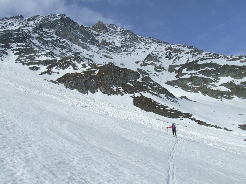 Col du midi de Bellecote : on s'approche tout doucement de l'entrée du couloir
