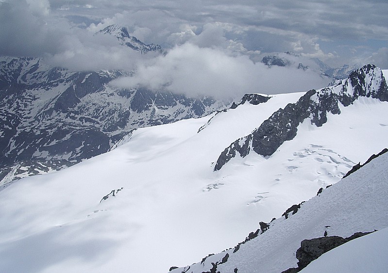 Depuis l'arête : Glacier de Gebroulaz