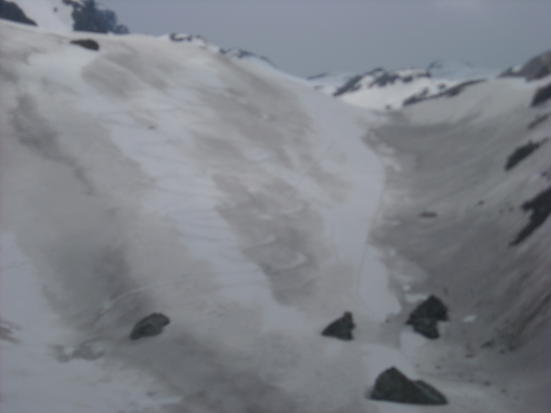 descente du rocher blanc : nos traces dans une partie de neige sympa