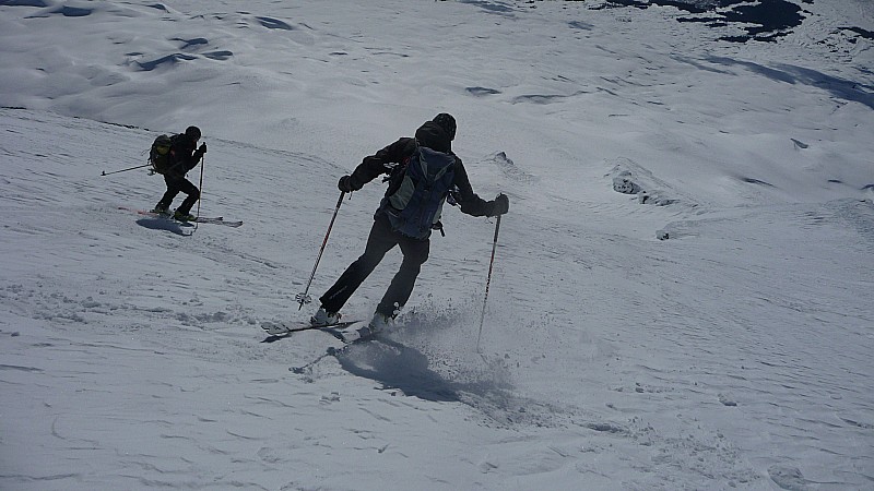 Descente : Marc et Patrice en cours de descente