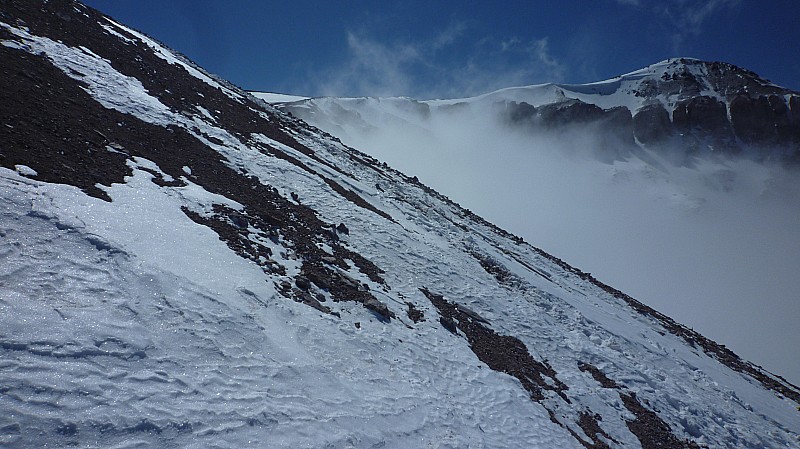 Ascension : Le Cerro la Parva sur la droite après le Col San Francisco