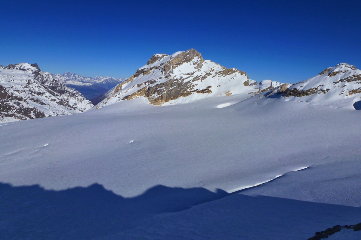 Du sommet : Vue sur la Granta Parei et le glacier de la Golette