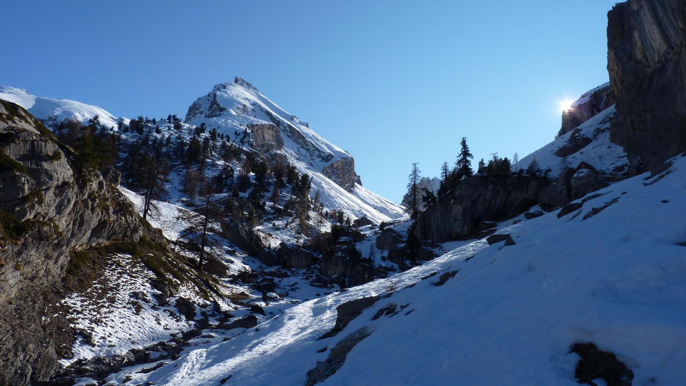 Entrée du vallon des pelouses : Dernier coup d'oeil en arrière!