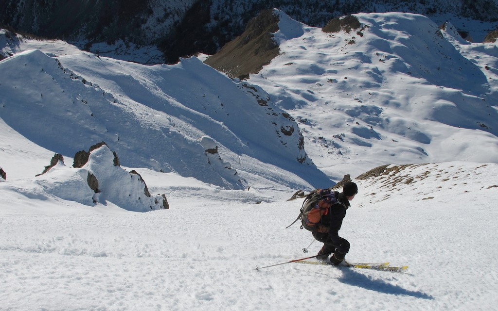 Pic des Chalanches : Départ dans le versant SW