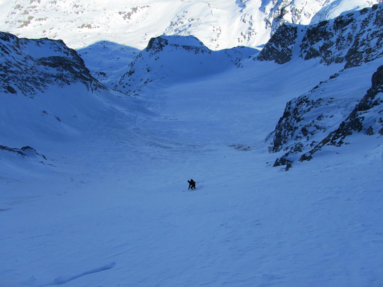 Glacier d'Ambin : La neige est dure mais avec une bonne accroche dans la partie raide du Glacier