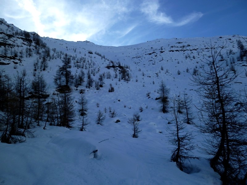 Col du Bal : champs de blocs à peine cachés par 20cm de neige béton