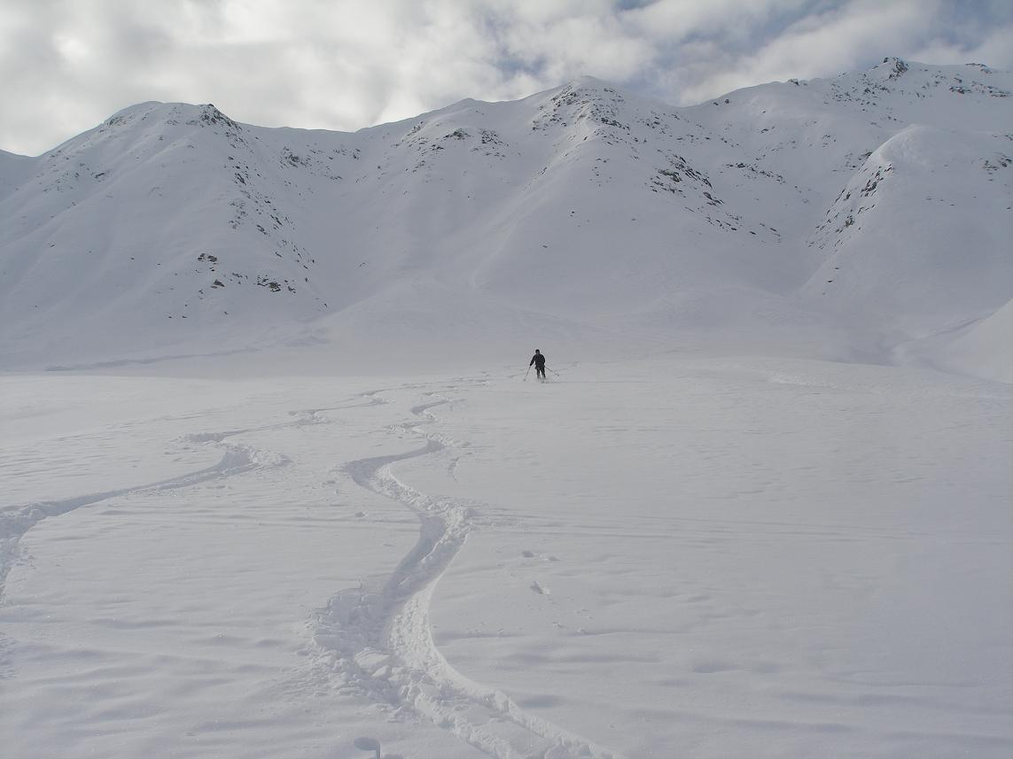 peu de pente dans le vallon : mais ça tourne