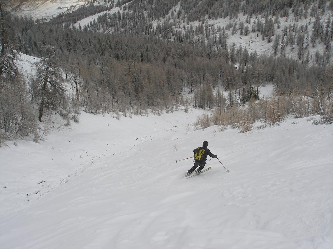 peu de neige dans le torrent : mais ça passe