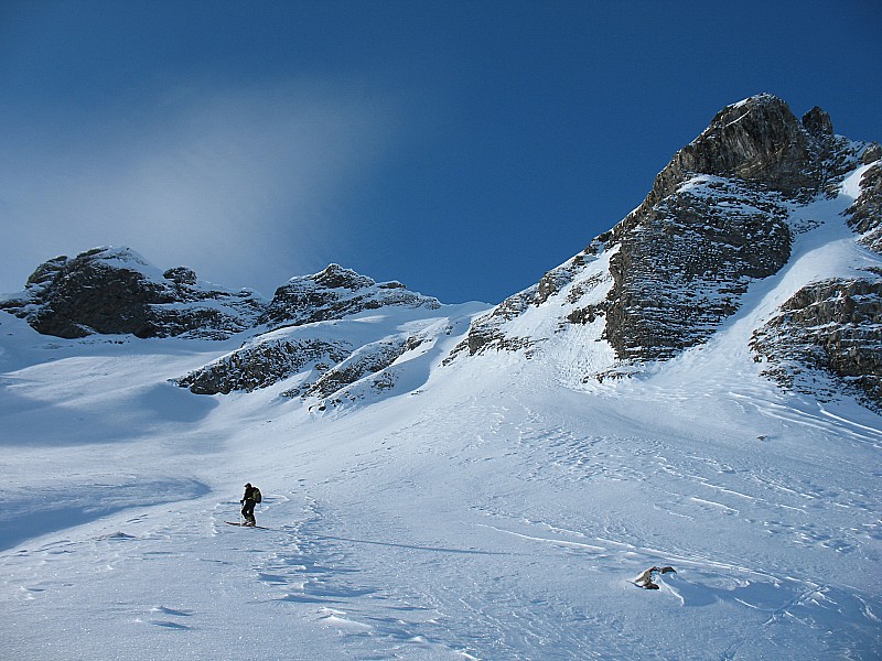 Pointe de Platé. : Montée dans la pente NE