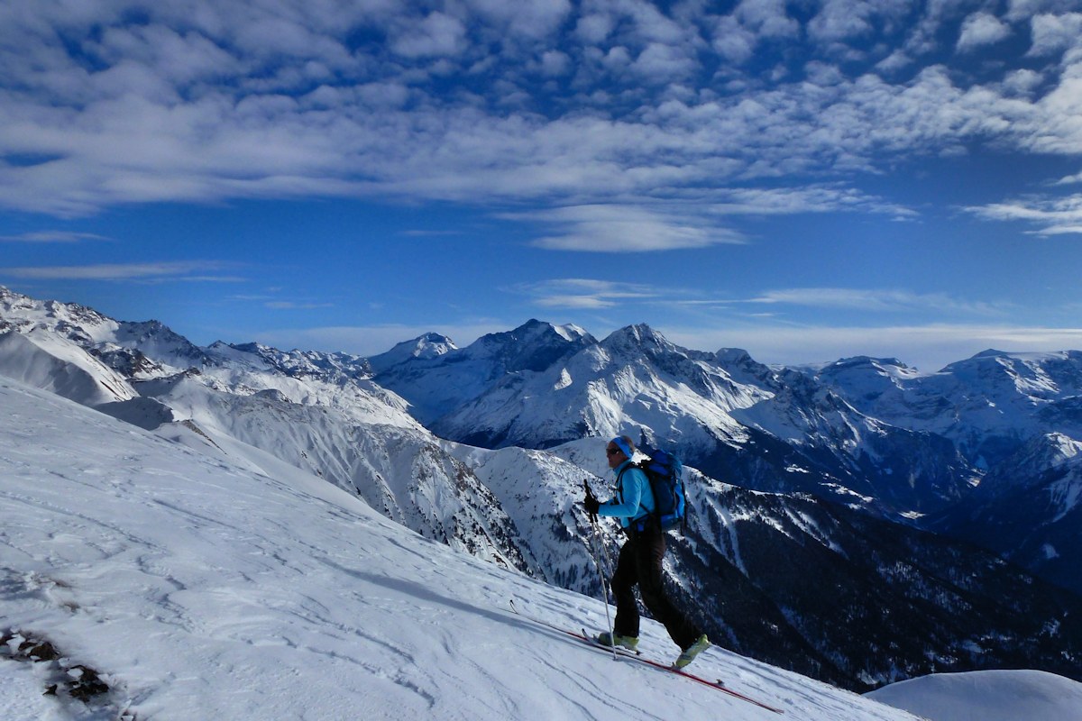 Les derniers mètres : Avec une vue splendide sur les sommets prestigieux de Vanoise.